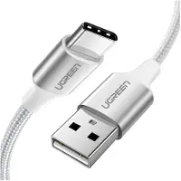 UGREEN Gevlochten USB-A naar USB-C Kabel 3A Fast Charge 2 Meter Wit