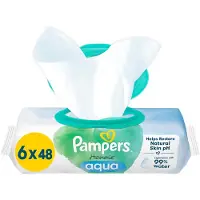 Pampers Harmonie Aqua vochtige doekjes, 288 doekjes (6 x 48 stuks)