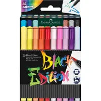 Faber-Castell brushpennen - Black edition - 20 kleuren in karton etui - FC-116452