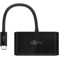 Goobay USB hub (USB-C) | 4x USB-A | USB3.0 5 Gbps | zwart | 0,15 meter