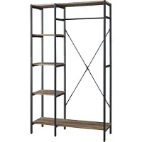 En.casa Kledingkast Hvidovre open kast 170x100x35 cm zwart en houtkleurig