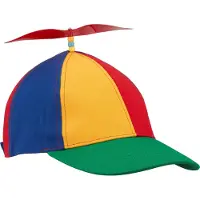 Relaxdays pet met propeller - gestreept - 55-61 cm - helikopter - carnaval