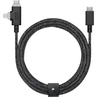 Native Union Belt Cable Duo Pro - 240W - USB-C to USB-C/Lightning - 2.4m - Cosmos Black
