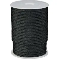 Relaxdays paracord 4 mm - 80 m - slijtvast - type 3 - nylon touw - 250 kg - zwart