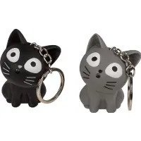 Out of the blue Set van 2 kattensleutelhangers met LED, Veelkleurig