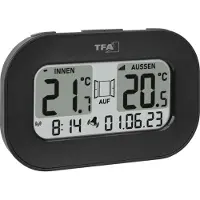 TFA-Dostmann Funk-Thermometer COOL@HOME 30.3046.01 Draadloze thermometer digitaal Zwart