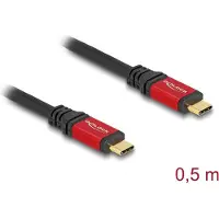 DeLOCK USB 20 Gbps Cable USB Type-C male to male PD 3.0 100 W E-Marker 0.5 m red metal