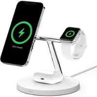 Belkin Boost Charge Pro 3-in-1 MagSafe en Qi2 Draadloze Oplader 15W Wit