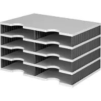 Styro sorteerstation styrodoc Standaard, C4, 4 etages/2 rijen/8 vakken, grijs/zwart