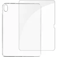 Avizar iPad 10.9 2022 Hoes Soepel Siliconen + Gehard Glas 9H - Zwart