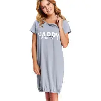 Doctor Nap Katoenen Nachthemd Borstvoeding Zwangerschap TCB.9504 Grey 40 / L