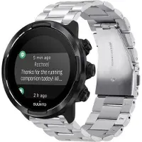 Strap-it Stalen Smartwatch bandje - Geschikt voor Suunto 9 - Baro stalen band - zilver - Horlogeband / Polsband / Armband