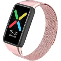 Strap-it Milanees Smartwatch bandje - Geschikt voor Oppo Watch Free Milanese band - roze - Horlogeband / Polsband / Armband - Watch Free