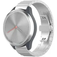 Strap-it Metalen bandje geschikt voor Garmin Vivomove 3s / Vivoactive 4s / Venu 2s / bandje staal met schakels - Stalen bandje rechte schakels metaal RVS - Zilver