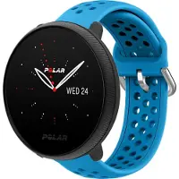 Strap-it Siliconen sport bandje met gaatjes - Geschikt voor Polar Ignite / Ignite 2 / Ignite 3 / Polar Pacer / Polar Unite bandje - Sport bandje - Lichtblauw