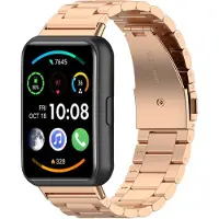 Strap-it Stalen Smartwatch bandje - Geschikt voor Huawei Watch Fit 2 stalen band - rosé goud - Horlogeband / Polsband / Armband