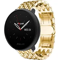 Strap-it Stalen Smartwatch bandje - Geschikt voor bandje Polar Ignite / Ignite 2 / Ignite 3 / Polar Pacer / Polar Unite bandje - Draak band staal metalen bandje - Goud