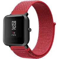 Strap-it Nylon bandje geschikt voor Xiaomi Amazfit Bip / GTS / GTS 2 / GTS 3 / GTS 4 - Mini / Bip Lite / Bip U / Bip U Pro - Rood