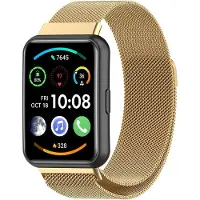 Strap-it Milanees Smartwatch bandje - Geschikt voor Huawei Watch Fit 2 Milanese band - goud - Horlogeband / Polsband / Armband