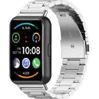 Strap-it Stalen Smartwatch bandje - Geschikt voor Huawei Watch Fit 2 stalen band - zilver - Horlogeband / Polsband / Armband