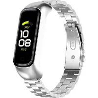 Strap-it Stalen Smartwatch bandje - Geschikt voor Samsung Galaxy Fit 2 stalen bandje - zilver - Horlogeband / Polsband / Armband