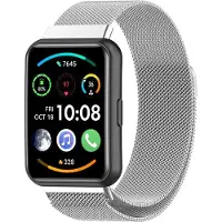 Strap-it Milanees Smartwatch bandje - Geschikt voor Huawei Watch Fit 2 Milanese band - zilver - Horlogeband / Polsband / Armband