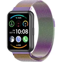 Strap-it Milanees Smartwatch bandje - Geschikt voor Huawei Watch Fit 2 Milanese band - regenboog - Horlogeband / Polsband / Armband