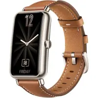 Strap-it Leer Smartwatch bandje - Geschikt voor Huawei Watch Fit Mini leren bandje - bruin - Horlogeband / Polsband / Armband