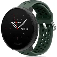Strap-it Siliconen sport bandje met gaatjes - Geschikt voor Polar Ignite / Ignite 2 / Ignite 3 / Polar Pacer / Polar Unite bandje - Sport bandje - Legergroen