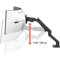 Ergotron HX-arm met zeer zware draaibare bureauhouder zwart (Tabel, 57.01"), Monitorsteun, Zwart