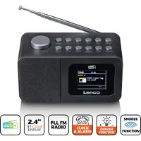 Lenco DAB+/FM Radio wekker met kleurendisplay, sleeptimer en dubbele -