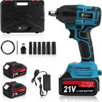 Vesto Accu Slagmoersleutel 21V - incl. 6x Moerdoppen, Bitadapter, Borging en 2x Accu - 600Nm - Slagmoersleutelset - Slagmoersleutel met accu - Elektrisch - Slagschroevendraaier - Wieldoppen