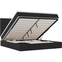 vidaXL Ottoman bed met matras en LED's 180x200cm stof zwart