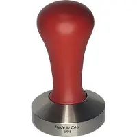 De Vecchi Vecchi Koffie Tamper Hout met RVS Flat Base - Rood - 58mm