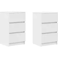 vidaXL Nachtkastjes met 3 lades 2 st 39x35x65 cm wit