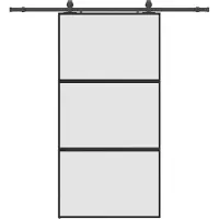 vidaXL Schuifdeur met beslag, zwart, 102,5x205 cm, veiligheidsglas