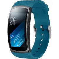 Strap-it Siliconen Smartwatch bandje - Geschikt voor Samsung Gear Fit 2 / Gear Fit 2 Pro siliconen bandje - blauw - Horlogeband / Polsband / Armband