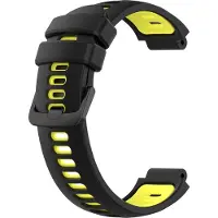 Strap-it Sport bandje geschikt voor Garmin Forerunner 735xt / 235 / 230 / 220 / 620 / 630 - Horlogeband - Polsband - Zwart/geel