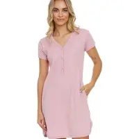 Doctor Nap Katoenen Nachthemd Borstvoeding Zwangerschap TM.4542 Papaya 42 / XL