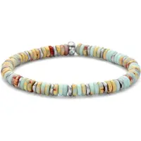 Frank 1967 - 7FB-0771 - kralenarmband heren - snake skin jasper, hematiet - 19 cm