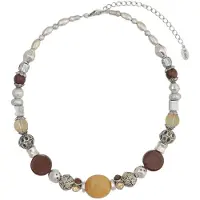Behave Korte ketting met diverse kralen 42 cm - Nikkelvrij