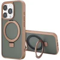 Accezz Ring Stand Backcover met MagSafe voor de Apple iPhone 15 Pro - Bruin