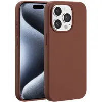 Accezz Liquid Silicone Backcover met MagSafe voor de Apple iPhone 15 Pro - New Tea Brown