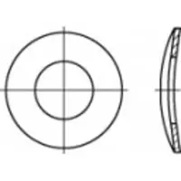 Toolcraft 1060512 Veerschijf Binnendiameter: 10.5 mm DIN 137 RVS A4 1000 stuk(s)