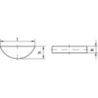 Toolcraft 138919 Schijfspieën DIN 6888 Staal C45K 100 stuk(s)