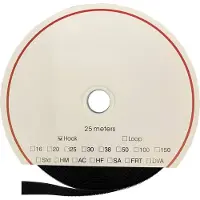 FASTECH T0102099990225 Klittenband Om vast te plakken Acrylaat Haakdeel (l x b) 25000 mm x 20 mm Zwart 25 m