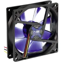 Noiseblocker BlackSilent XE1 PC-ventilator Zwart, Blauw (transparant) (b x h x d) 92 x 92 x 25 mm