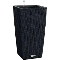 Lechuza CUBICO Cottage 40 - Plantenbak - met uitneembare binnenbak - met bewateringssysteem - ALL-IN-ONE set met LECHUZA-PON - grafietzwart