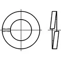 Toolcraft TO-6854169 Veerring Binnendiameter: 8 mm DIN 127 Verenstaal Thermisch verzinkt 1000 stuk(s)