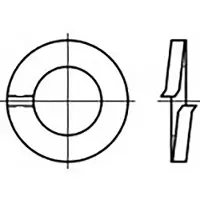 Toolcraft TO-6854142 Veerring Binnendiameter: 6 mm DIN 127 Verenstaal Thermisch verzinkt 1000 stuk(s)